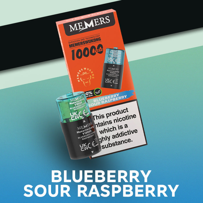Blueberry Sour Raspberry Memers Wukong V10000 Pod and Box