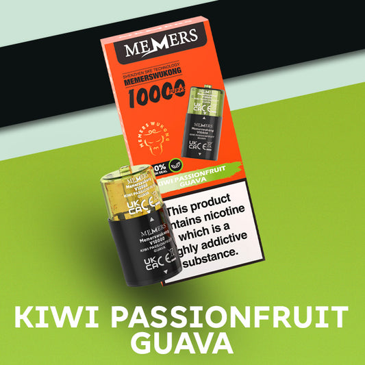 Kiwi Passionfruit Guava Memers Wukong V10000 Pod and Box